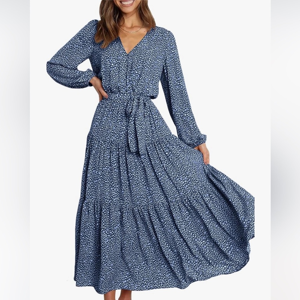 NWOT Navy Chiffon Maxi Dress